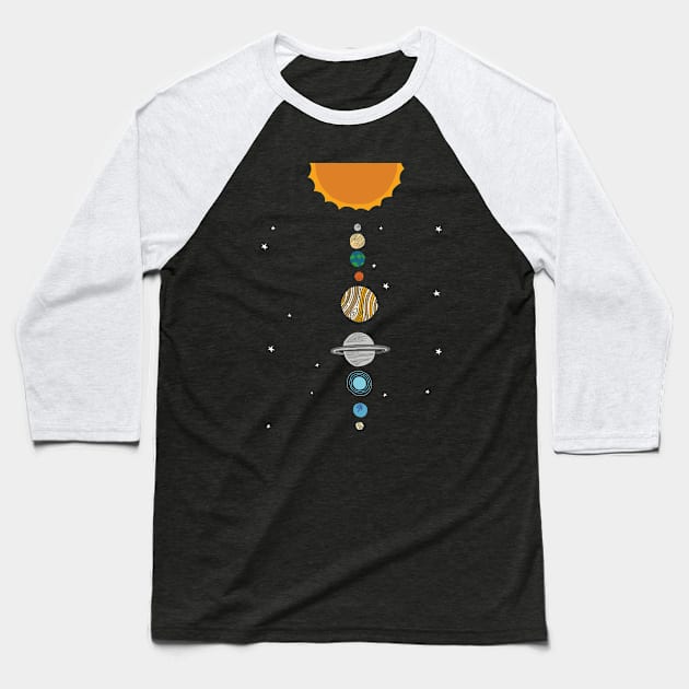 Solar System - Astronomy Science Baseball T-Shirt by amitsurti